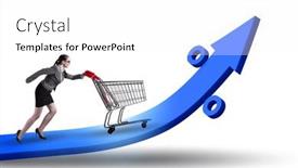  Presentation with inflation - Presentation with woman-in-high-grocery-inflation background and a white colored foreground