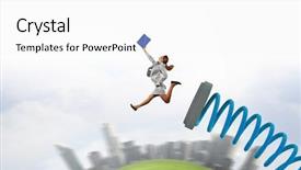  Presentation with high jump - Theme featuring woman in high jump background and a white colored foreground