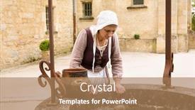  Presentation with water well - Amazing presentation having woman-in-historic-outfit-working backdrop and a coral colored foreground