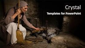  Presentation with released - Theme with woman-in-historical-outfit-adding background and a black colored foreground