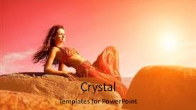  Presentation with indian woman - Audience pleasing slide deck consisting of woman in indian dress sitting backdrop and a gold colored foreground