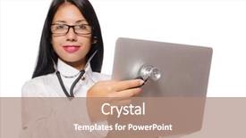  Presentation with security - Audience pleasing PPT theme consisting of woman in it security concept backdrop and a  colored foreground