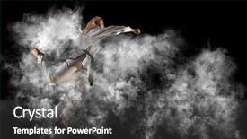  Presentation with kimono - Audience pleasing slide deck consisting of woman in kimono practicing taekwondo backdrop and a dark gray colored foreground