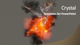  Presentation with taekwondo - Audience pleasing slide set consisting of woman in kimono practicing taekwondo backdrop and a dark gray colored foreground