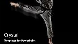  Presentation with kimono - Cool new slide deck with woman-in-kimono-practicing-taekwondo backdrop and a black colored foreground
