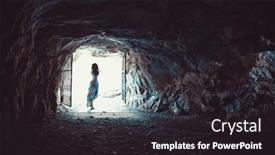  Presentation with cave - Cool new slide set with woman-in-long-dress-standing backdrop and a wine colored foreground