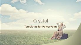  Presentation with hat - Amazing presentation theme having woman-in-long-dress backdrop and a  colored foreground