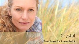  Presentation with grass - Theme enhanced with woman-in-long-grass background and a yellow colored foreground