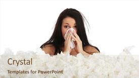  Presentation with tissue - PPT theme enhanced with woman in lot of tissue background and a lemonade colored foreground