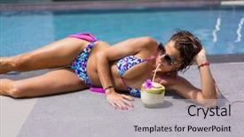  Presentation with five stars - Beautiful slide deck featuring woman in luxury five stars backdrop and a  colored foreground