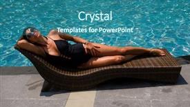  Presentation with five stars - Presentation design consisting of woman in luxury five stars background and a  colored foreground