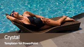  Presentation with five stars - Beautiful PPT theme featuring woman in luxury five stars backdrop and a  colored foreground