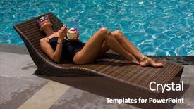  Presentation with five stars - Cool new slide deck with woman in luxury five stars backdrop and a  colored foreground