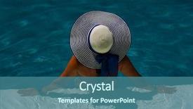  Presentation with five stars - Slide set featuring woman in luxury five stars background and a  colored foreground