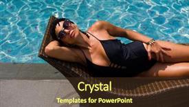  Presentation with five stars - Presentation theme featuring woman in luxury five stars background and a  colored foreground