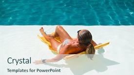  Presentation with five stars - Beautiful presentation design featuring woman in luxury five stars backdrop and a  colored foreground