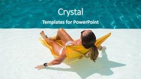  Presentation with five stars - Presentation design having woman in luxury five stars background and a  colored foreground