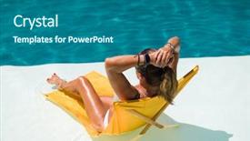  Presentation with five stars - Cool new presentation design with woman in luxury five stars backdrop and a  colored foreground