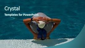  Presentation with five stars - Amazing presentation theme having woman in luxury five stars backdrop and a  colored foreground