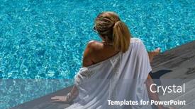  Presentation with five stars - Audience pleasing presentation design consisting of woman-in-luxury-five-stars backdrop and a gray colored foreground