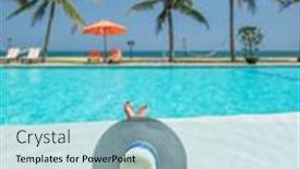  Presentation with five stars - Cool new PPT theme with woman-in-luxury-five-stars backdrop and a light blue colored foreground