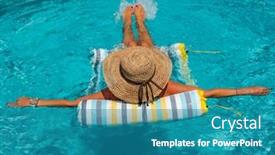  Presentation with five stars - Presentation theme consisting of woman-in-luxury-five-stars background and a teal colored foreground