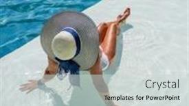  Presentation with luxury resort - Slide deck enhanced with woman-in-luxury-five-stars background and a lemonade colored foreground