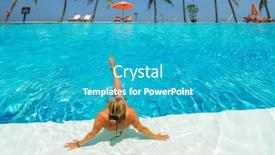  Presentation with five stars - Colorful slide deck enhanced with woman-in-luxury-five-stars backdrop and a teal colored foreground