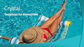  Presentation with luxury resort - Cool new slide set with woman-in-luxury-five-stars backdrop and a teal colored foreground