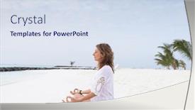  Presentation with posture - Theme consisting of woman-in-meditation-posture background and a sky blue colored foreground