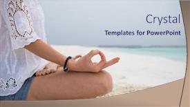  Presentation with posture - Slide deck featuring woman-in-meditation-posture background and a sky blue colored foreground