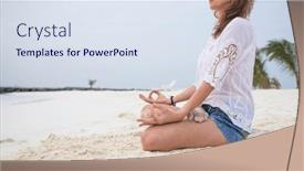 Presentation with posture - PPT theme enhanced with woman-in-meditation-posture background and a sky blue colored foreground