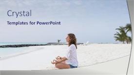  Presentation with posture - Theme having woman-in-meditation-posture background and a lemonade colored foreground