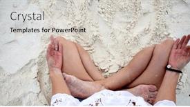  Presentation with posture - Presentation with woman-in-meditation-posture background and a light gray colored foreground