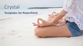  Presentation with posture - Slide set featuring woman-in-meditation-posture background and a sky blue colored foreground