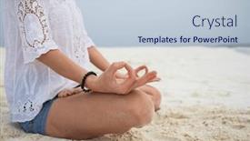  Presentation with posture - Slide deck having woman-in-meditation-posture background and a lemonade colored foreground