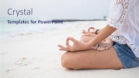  Presentation with posture - Slide set with woman-in-meditation-posture background and a sky blue colored foreground