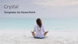  Presentation with posture - Slide deck featuring woman-in-meditation-posture background and a light gray colored foreground