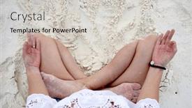  Presentation with posture - Presentation theme enhanced with woman-in-meditation-posture background and a light gray colored foreground