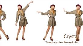  Presentation with leadership military - Cool new theme with woman in military clothing isolated backdrop and a cream colored foreground