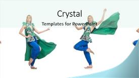  Presentation with white green - Amazing presentation theme having woman in oriental green clothing backdrop and a soft green colored foreground