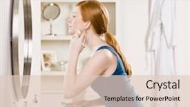  Presentation with blush - Slide deck consisting of w c - woman in pajamas in bathroom background and a lemonade colored foreground