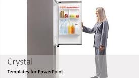  Presentation with fridge - Presentation design consisting of woman-in-pajamas-opening background and a light gray colored foreground