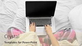  Presentation with bed - Slide deck featuring woman-in-pajamas-using background and a lemonade colored foreground