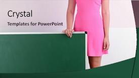  Presentation with pink green - Audience pleasing PPT theme consisting of pink dress with green backdrop and a coral colored foreground