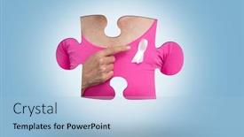  Presentation with pink ribbon breast awareness - Amazing PPT layouts having virus wallpaper - woman in pink outfits showing backdrop and a light blue colored foreground