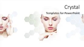  Presentation with human face - Presentation design having woman in plastic surgery medicine background and a cream colored foreground