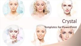  Presentation with eye surgery - Colorful PPT theme enhanced with woman in plastic surgery medicine backdrop and a  colored foreground