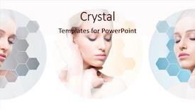  Presentation with human face - Audience pleasing slide set consisting of woman in plastic surgery medicine backdrop and a lemonade colored foreground