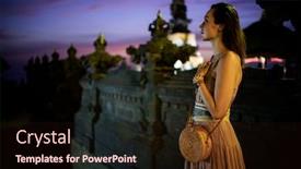 Presentation with bali temple - PPT layouts featuring woman-in-pura-tanah-lot background and a wine colored foreground